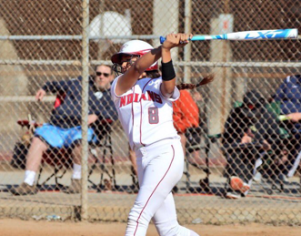Junior Alexia Silvas at bat. Photo by Patrick Takkinen.