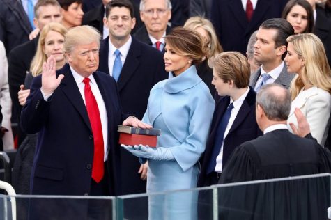 Donald Trump is sworn into office Jan. 20. Source: https://upload.wikimedia.org/wikipedia/commons/6/6c/Donald_Trump_swearing_in_ceremony.jpg