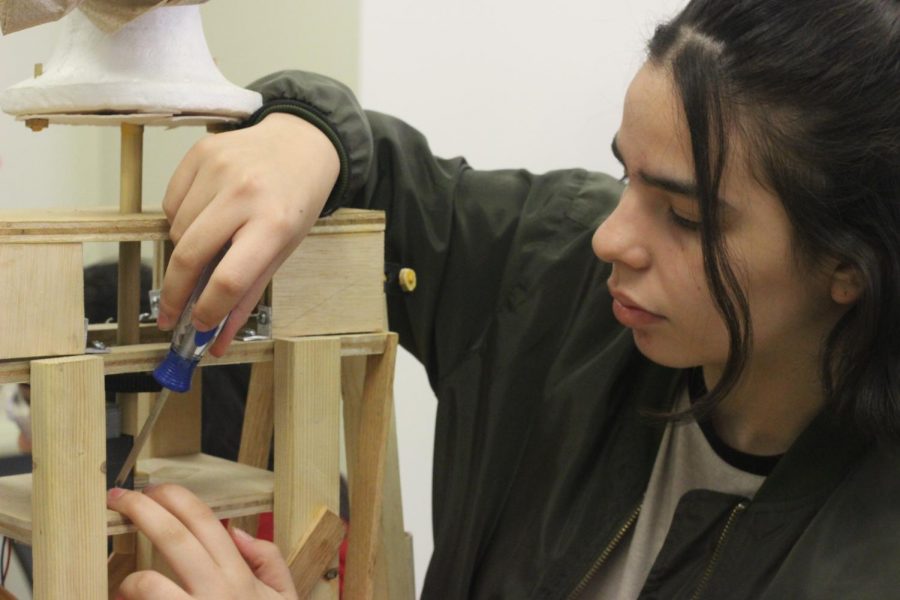 Erika Pike-Gonzalez working on her Beast project. Photo by Anthony Rugama.