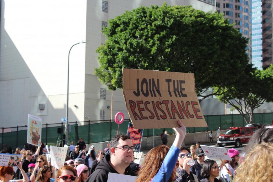 Women protesting in the recent womens march. Photo courtest of Kaya Ortega.