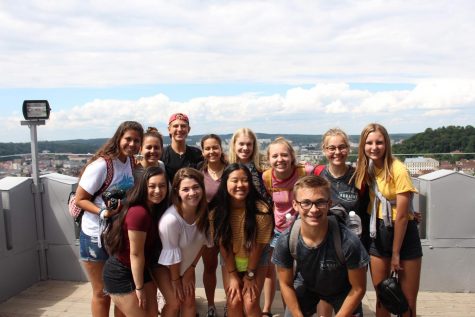 The students on top of the L'viv Tower.