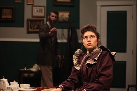 Ana Bane as Mrs. Mannigham contemplating a proposition from Timothy Coleman as Inspector Rough