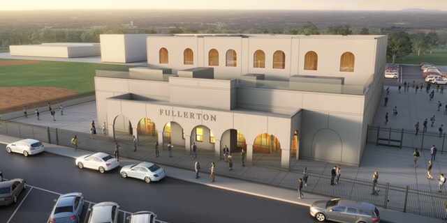 Concept art for the new FUHS gymnasium to be built near Lemon Street. Photo courtesy of Laura Rubio. 