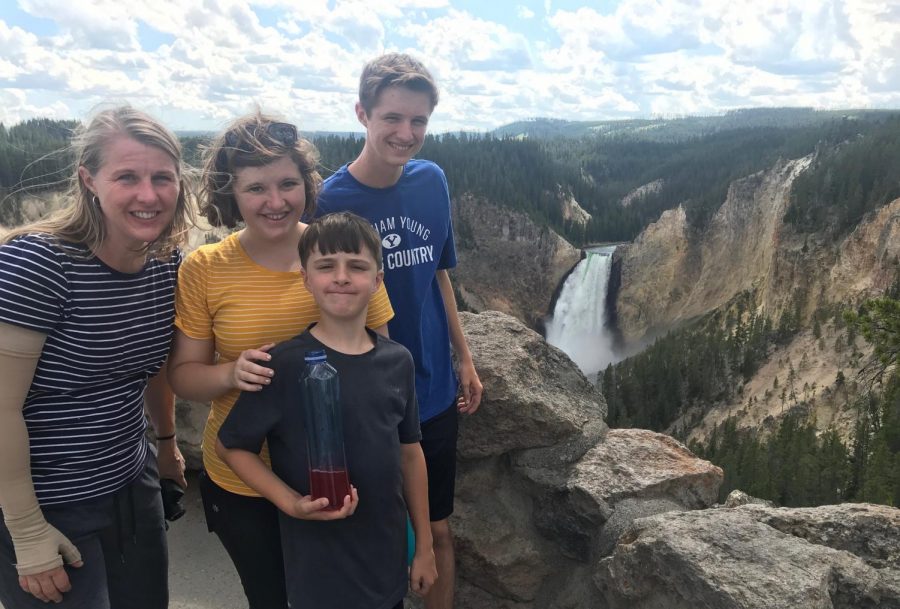 Nathan Smith’s father Shawn took this family photo at Yellowstone National Park in July 2019. Photo courtesy of Nathan Smith. 