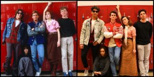 Tribe Tribune staff members recreated famous 80s movie posters, including The Breakfast Club (1985) which reminds students that humanity transcends labels and assumptions based off of preconceived judgments. Photo by Lauren Wright.