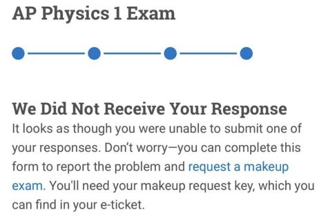 Students were directed to a page similar to this one if their responses didn't go through. Photo provided by Miranda Van.