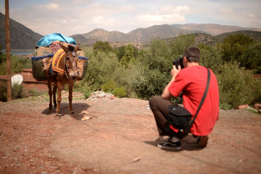 Caysen capturing a mule carrying supplies in the village of Tannaout , Morocco, captured on a Nikon DF. Photo courtesy of Caysen Maus.
