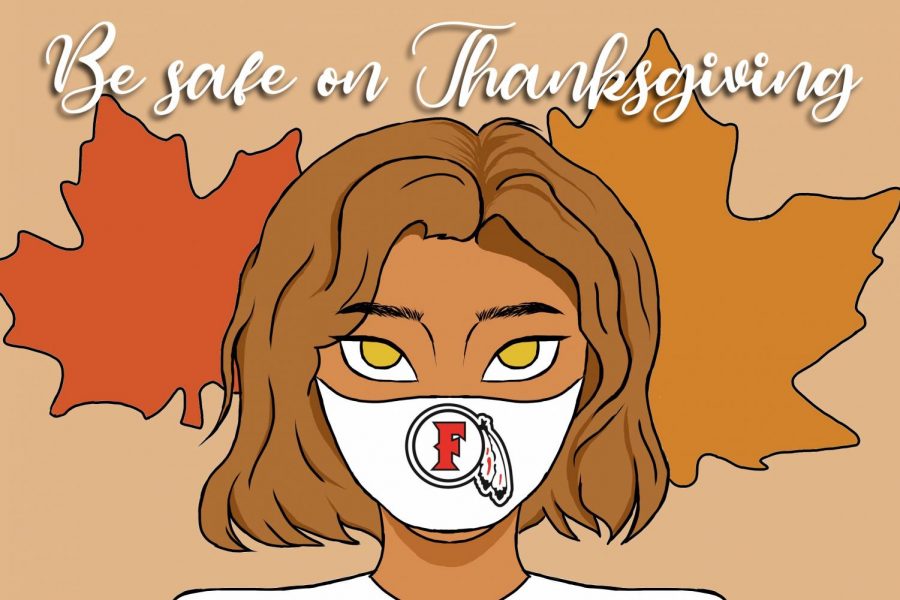 Enjoy your Thanksgiving break, but don’t forget the health and safety of others. Illustration by Brenda San Elias.