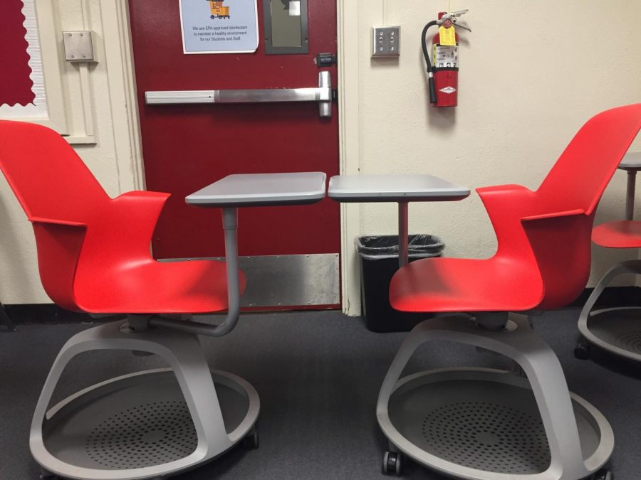 These student desks are too close together. If you’re not staying 3 feet apart then you should be staying more than 3 feet apart.