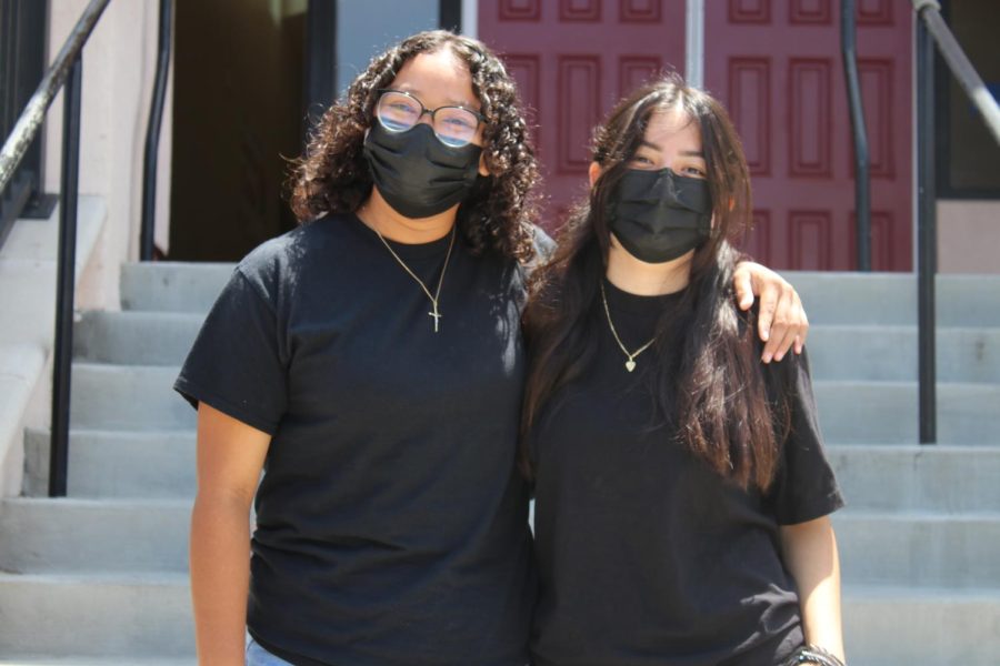 Freshman Sheila Ruiz (right) and sophomore Madison Dominguez (left) are just two of many staff members who make the Tribe Tribune better every issue.