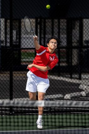 The boys tennis team will travel to Troy on Wednesday, April 19 for its final Freeway League match. The Indians sit securely in third place in the Freeway League and will compete in next week’s league finals. The top two singles and top two doubles teams will move on to CIF. Senior Fransico Rincon (pictured) plays No. 2 doubles with junior Jack Sprague. The Tribe beat La Habra 18-0 on April 13. The Indians also defeated Buena Park 14-4 on April 17.