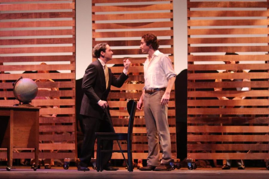 LaRosa (left) and Klatzker (right) during “A Man’s Gotta Do,” a duet between the bickering father and son duo.