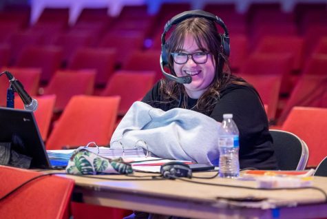 Janae Pease has been in technical theater all four years of high school. Here she fulfils her role as stage manager.