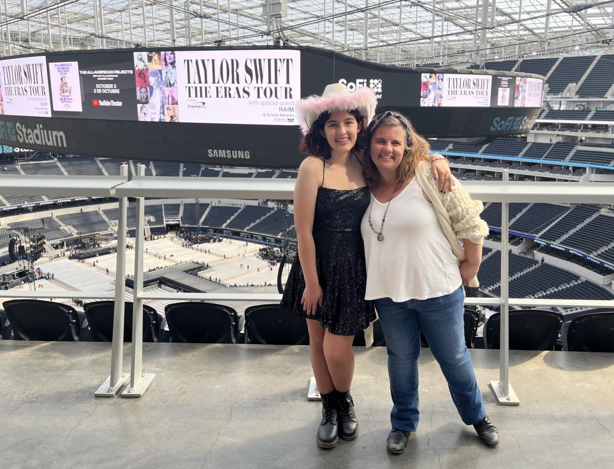 Senior+Evelyn+Ishikawa+and+her+mother+Diane+attended+the+Taylor+Swift+Eras+Tour+at+the+Sofi+Stadium+on+Aug.+3.+Evelyn+bought+the+pink+cowboy+hat+from+a+vendor+before+entering+the+venue.+%0A%28Photo+courtesy+of+Maggie+Crail%29