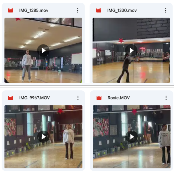 Sophomore Araya Wright spent a few lunches in the dance room recording tutorials (pictured) for her fellow ensemble members. The individualized tutorials were uploaded to the Chicago Google Classroom to help performers prepare for rehearsals and performances. (Screenshot from Google Drive).