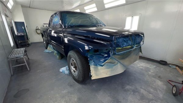 The Dodge after being freshly painted and given a clear coat. The clear coat protects the paint from damage and gives a glossy look. (Photos courtesy of Bryce Rasch)