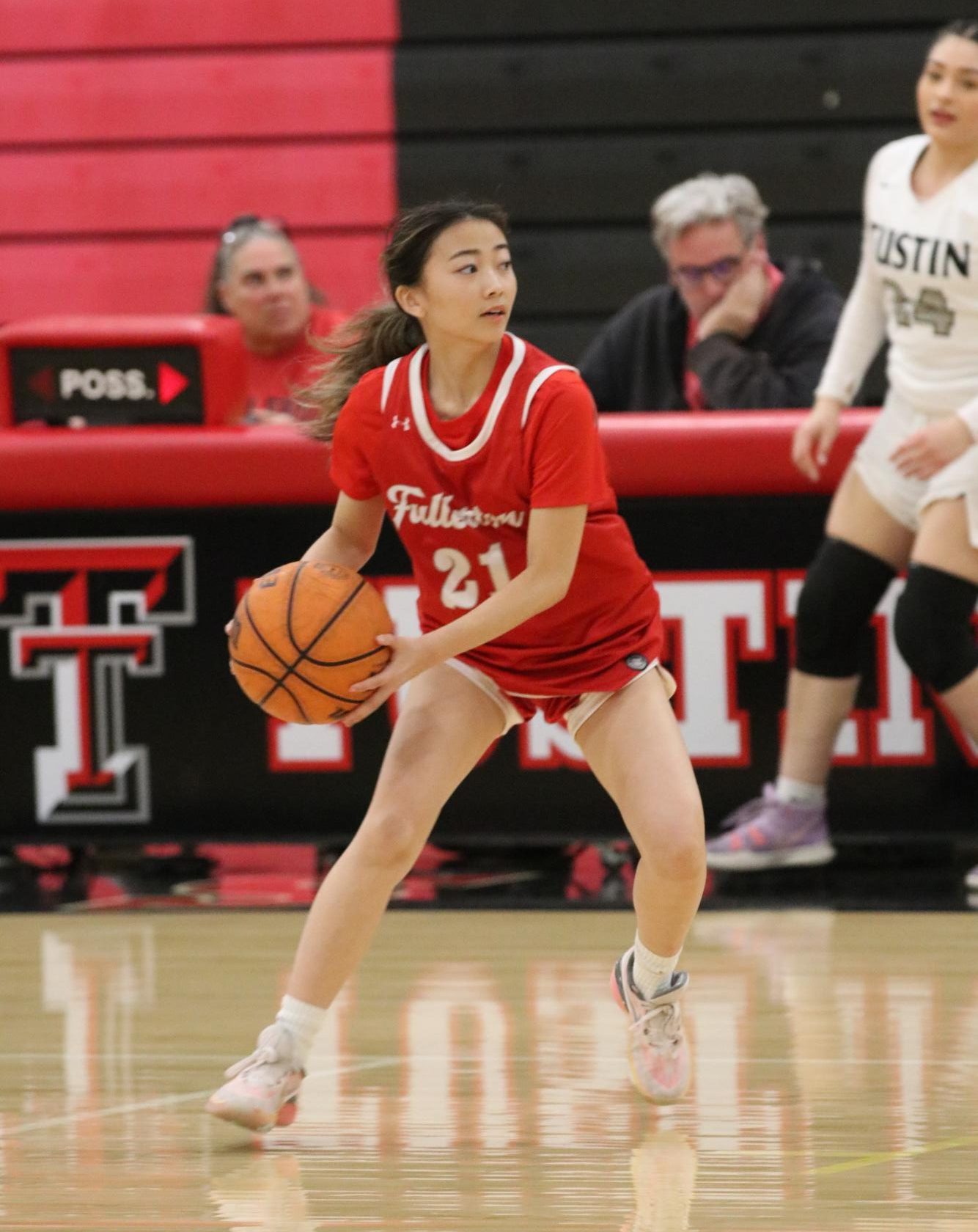 Senior Kaelyn Kawaguchi secures the ball. 