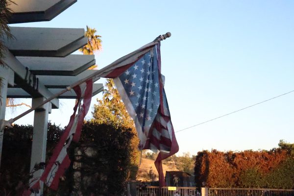 Senior Caleb Rocha took a day trip to Los Angeles to document the recent fires in the city for his portfolio. Rochas’s inspiration came from photo instructor Gabby Kudron. In her class, he has learned that photography is one of the most important assets to document history. When Rocha came across a burned flag on a house, he took extra care in making it a great photo. “I took probably around 20 or 30 photos of just the flag trying to get the best angle,” Rocha said.  (Photo courtesy of Caleb Rocha)