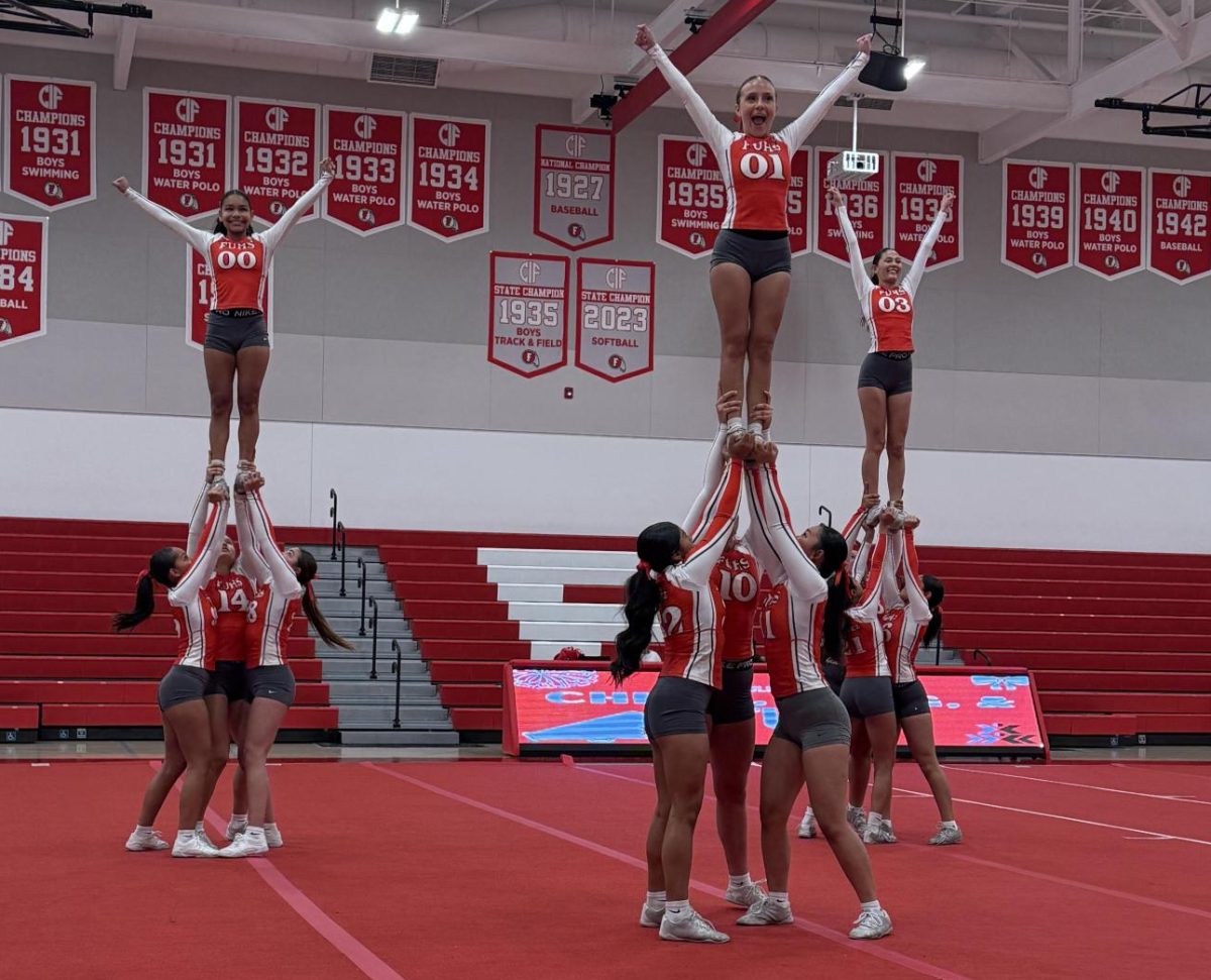 The FUHS Stunt Team finished sixth in the Golden West League. Photo courtesy of Allison Lohran
