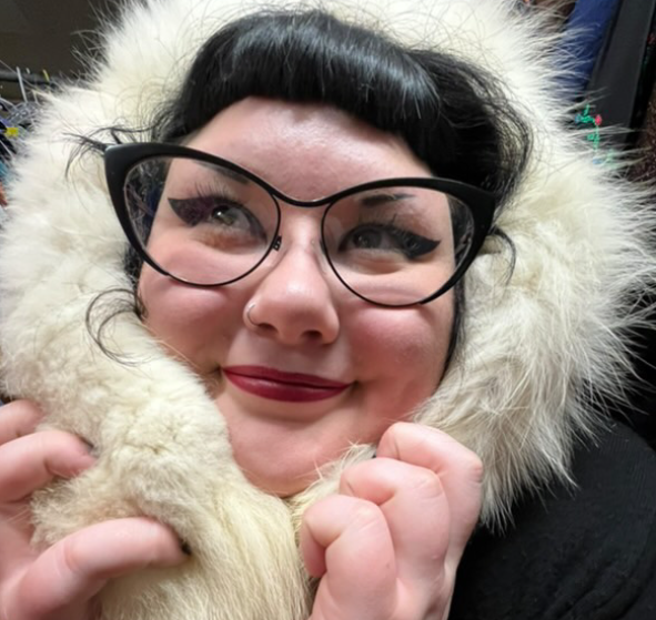 While I take costume design seriously I will always find a way to goof around especially when I'm left unattended for too long in the FUHS costume room! I am prone to falling in love with anything taxidermy so whenever I see one of the many fox pelt scarfs I just like to carry it around with me like a little work buddy!
