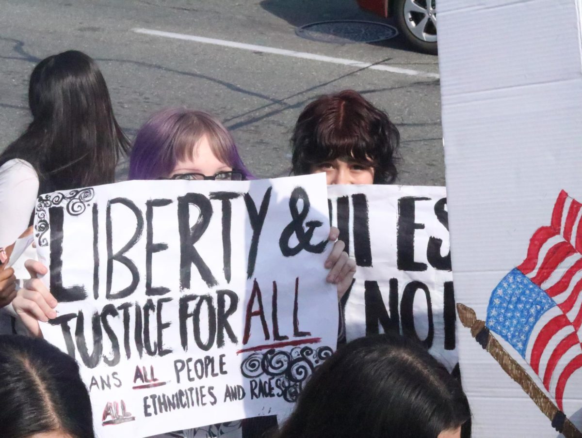 An estimated 700 students protested against ICE policies on Feb. 6. Students were encouraged to follow a planned route, first meeting in front of the gym.